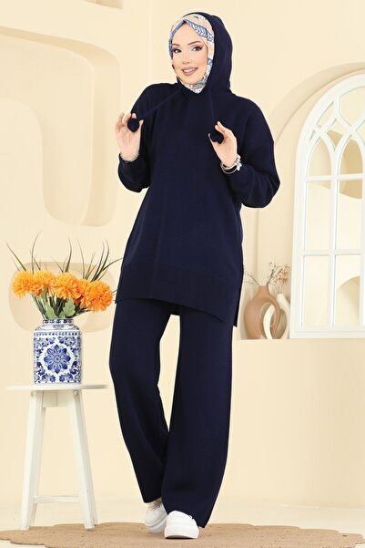 ModaMerve Kapüşon Detaylı Triko Takım 1079BRZ597-MS Laci