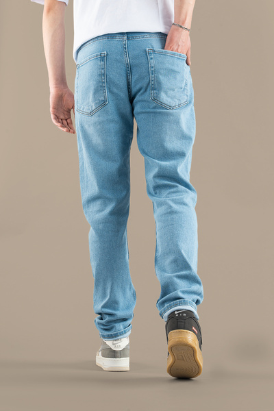 bombe Men's Slim Fit Lycra Nails Jeans Trousers Smoked