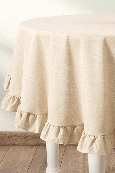 Denizli Concept Selendi Ruffled Round Tablecloth