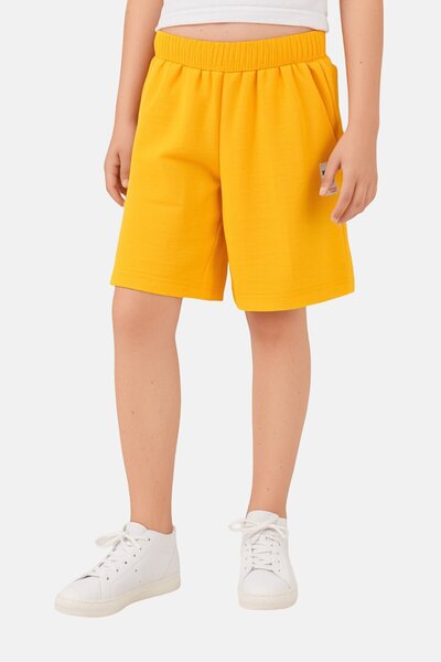 Choupette Kids Girl Graphic Print Basic Shorts, Orange