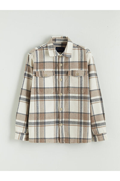 LC Waikiki Cămașă pentru bărbați în carouri cu mânecă lungă, cu formă obișnuită