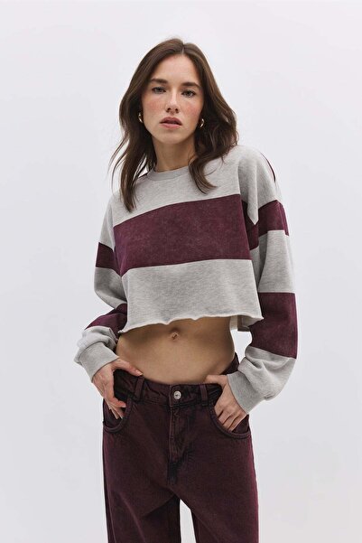 No Matter What Gestreiftes, kurzes Sweatshirt