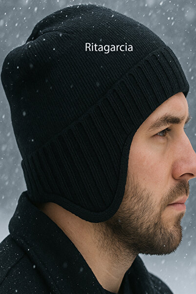 Ritagarcia Unisex Fleece-Lined Earflap Beanie - Windproof Thermal Winter Beanie