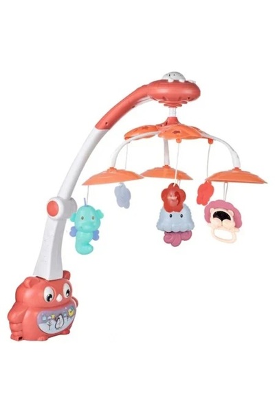 MalPlay Pink Owl musical carousel with projector for the crib