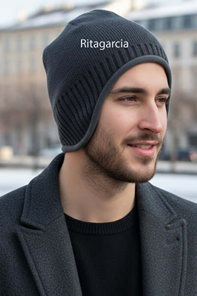 Ritagarcia Unisex Fleece-Lined Earflap Beanie - Windproof Thermal Winter Beanie