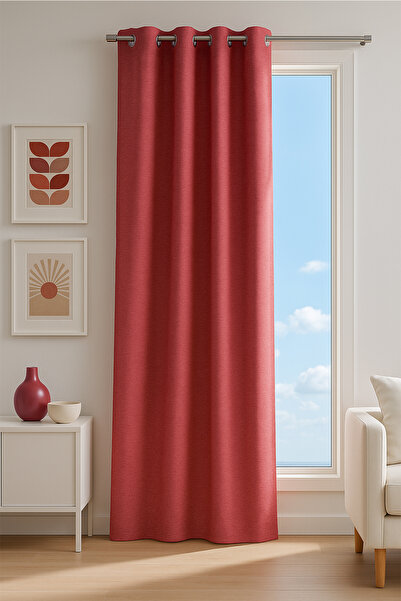 Premier Home Artemis Ringed Background Curtain Red 140X260