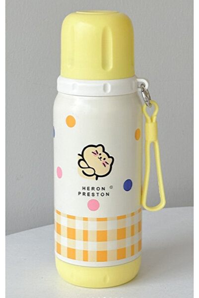 Mira Gift 500 ML SEVİMLİ KEDİ DESENLİ ÇELİK TERMOS(SIZDIRMAZ-ASKILI)