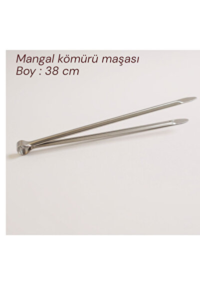 EMPA A V M 38 cm paslanmaz çelik mangal kömür maşası