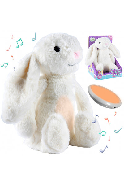 MalPlay Jucarie de plus interactiva, moale si pufoasa, cu Lumina si Sunete, White Bunny, 33 cm