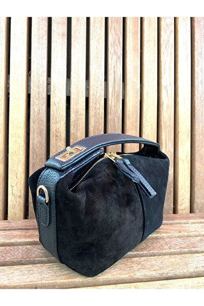 ABBRA Women's Real Suede Leather Small Bag with Hand Shoulder Strap and Lining