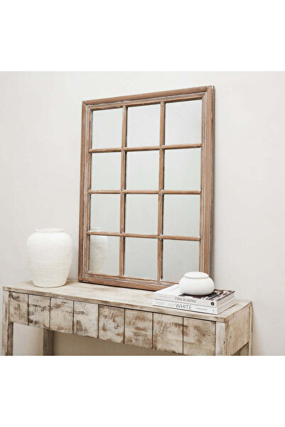 Muummirror 100x75 Beyaz Eskitme Konsol Üstü Pencere Aynası