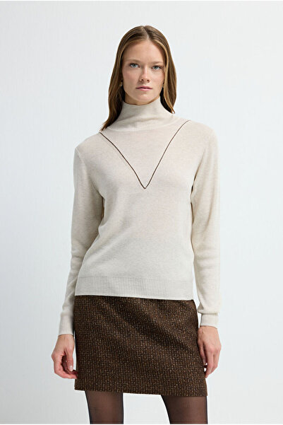 adL Simli Balıkçı Yün Karışımlı Triko Kazak