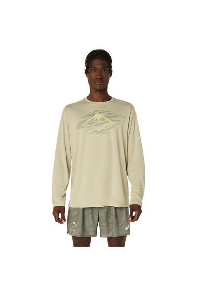 Asics FUJITRAIL LOGO LS TOP Erkek Yeşil Tshirt 2011D391-300