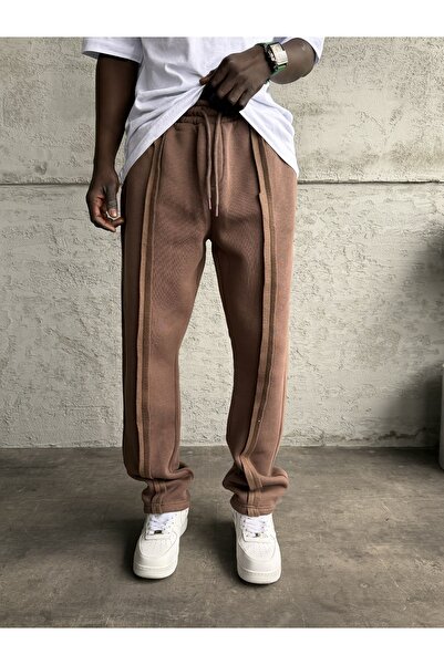 KağanKY Καφέ ριγέ φαρδιά αθλητική φόρμα