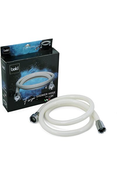 BOLD Premium 1.2m Flexible PVC Shower Hose – Double Interlock, Anti-Twist Brass, Chrome Finish - Silver