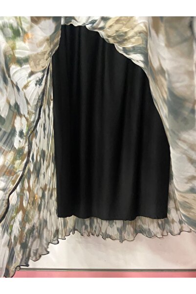 edu collection Patterned Chiffon Bohe Bell Skirt with Lining