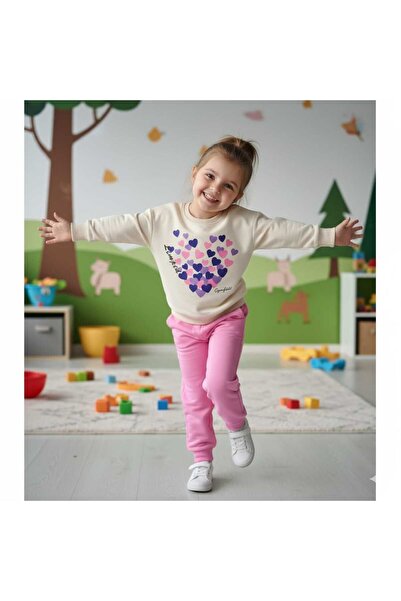 renkli diyar Girl child top bottom two thread set kindergarten school primary school