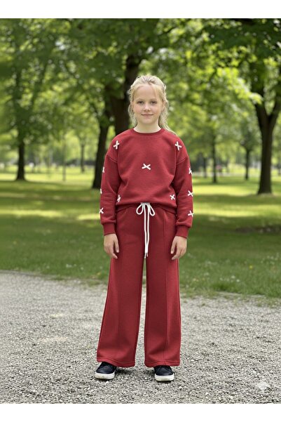 renkli diyar Girl Child 3 Threads Thick Winter Suit Nursery Primary School Kindergarten School