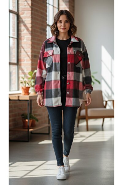 gigigiyim Oversized Polar Women's Shirt with Elastic Sleeves and Pockets