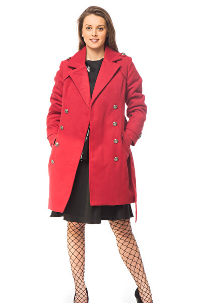 TINKA Fashion Red coat with metal buttons