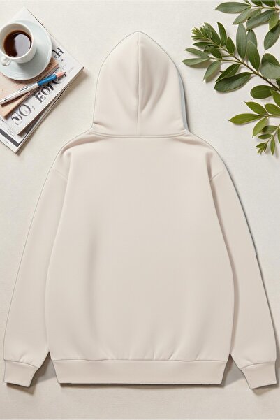 uyguntarz Unisex Sleeping Cat Printed Hooded Sweatshirt