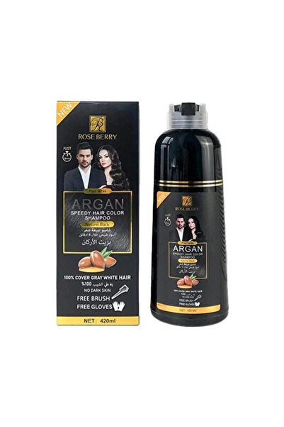 Dexe Argan Oil Hair Dye Shampoo - Black 420ml