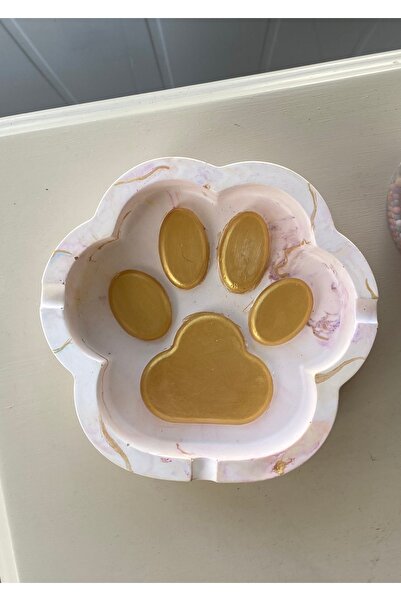 Phellos Decorativ, în formă de labe, cu detalii aurii, colorat, scrumieră / recipient pentru cenușă / organizator