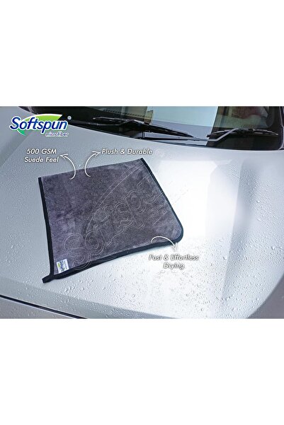 SOFTSPUN Microfiber Super Absorbent Cloth 500 GSM 40x40 cm Pack of 4 - Grey