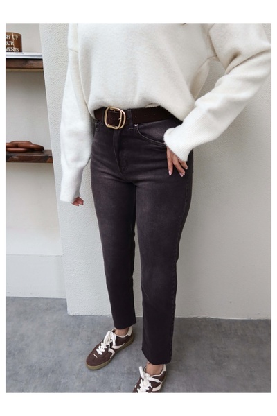 ESRAHELVACI Bitter Brown Washed Cut-Off Leg Original Jeans