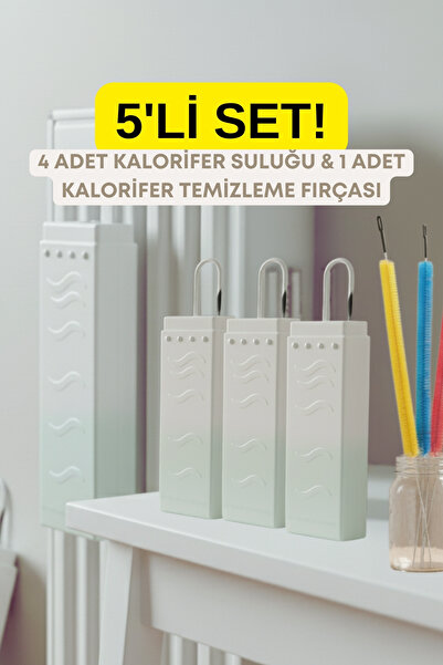 Myend 5'li Kalorifer Seti, 4 Adet Leva Kalorifer Petek Suluğu ve 1 Adet Petek Temizleme Fırçası İçeren Set