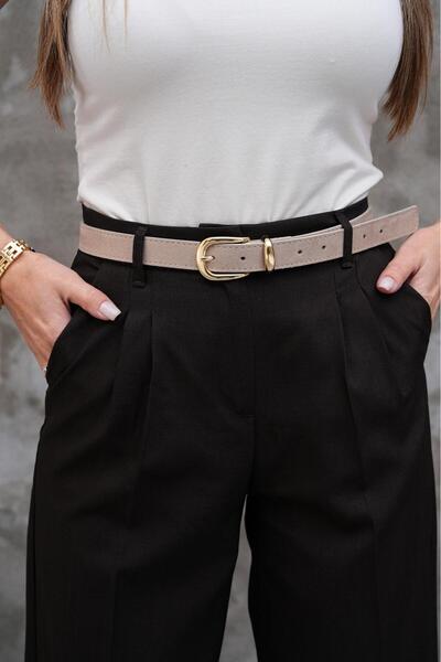 Desre Moda Gold Buckle Suede Belt Trouser Belt Shirt Belt Coat Belt Dress Belt