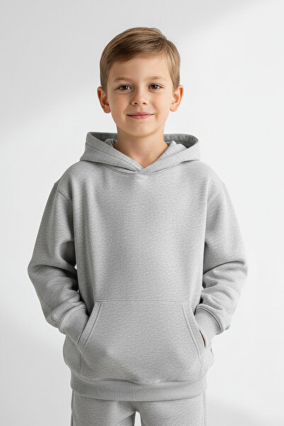 kinderos Hooded Basic Thick Children's Sweatshirt - 26K 1628