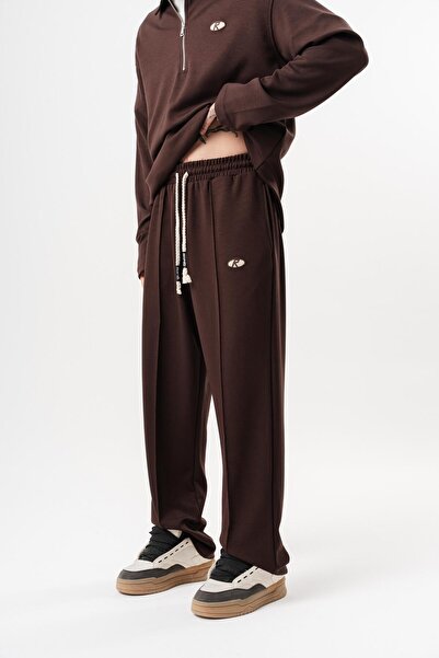 Respire Men's Modal Baggy Sweatpants Brown