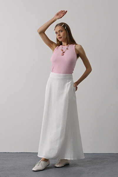 GENCULUS Linen Skirt White