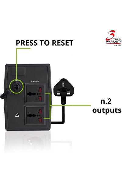 Tecnoware Power Systems Tecnoware UPS ERA PLUS 800 - Uninterruptible Power Supply, 2 universal sockets, 800 VA