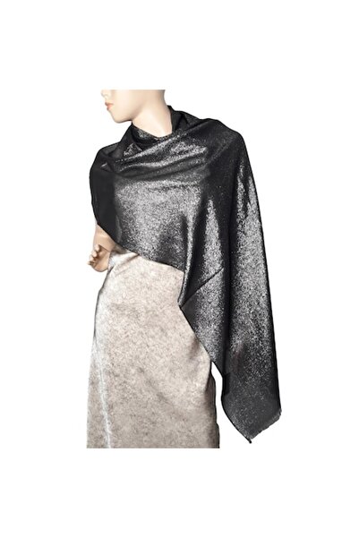 L-line fashion Women's shawl with lurex inserts, black/silver