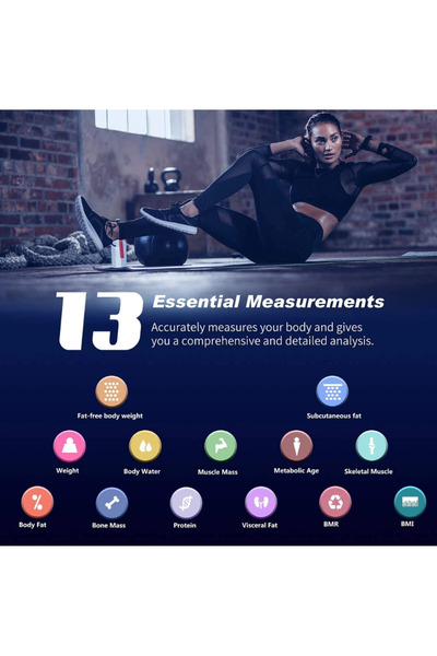 Foryond Bluetooth Body Fat Scale - Personal Body Analysis, 180 kg