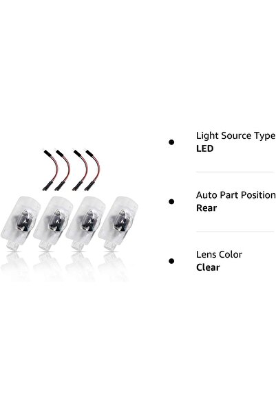 MAKINGTEC 4 Pack LED Car Door Logo Projector Lights for Lexus (White)