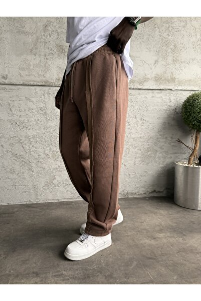 KağanKY Καφέ ριγέ φαρδιά αθλητική φόρμα