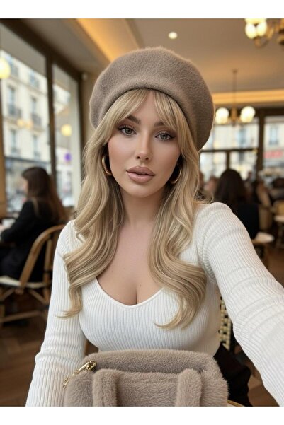 Goldmine Women's Plush Furry French Painter Beret Mink