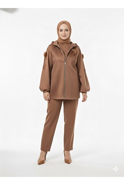 MOOR BUTİK Moor Sleeves Appliqued Modal Imported Suit