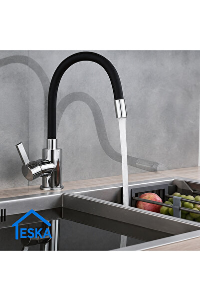eskaya Eska Black Spiral Movable Spout Luxury Kitchen Sink Faucet Tap Fountain