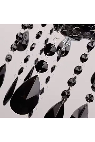 ALC-Shop AUGUST Eleganza Κρυστάλλινος Πολυέλαιος, 3xE14, Διάμετρος 48cm, Μαύρος, Ρυθμιζόμενο Ύψος