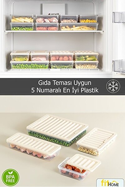 FİTHOME 12-Piece Refrigerator Organizer Storage Container Set – 6×600 ml + 6×240 ml |   Bpa Free |   Microwave Compatible
