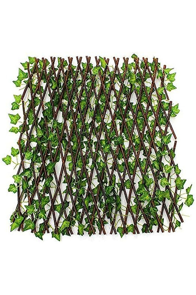 genric سياج حديقة من الخيزران القابل للتمدد من OneDcor مع نبات اللبلاب الأخضر...