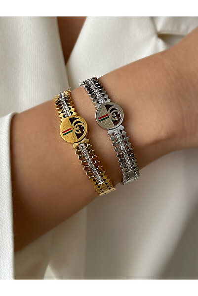 JELLY Steel Italian Model Zircon Stone Zigzag Patterned Handcuffs