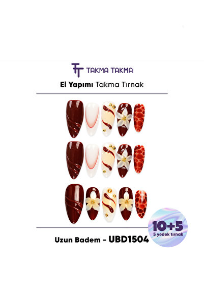 Takma Takma 15'li Bordo Badem UBD1504 Tekrar Kullanılabilir El Yapımı Protez ...