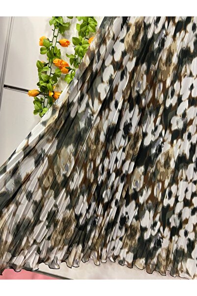 edu collection Patterned Chiffon Bohe Bell Skirt with Lining