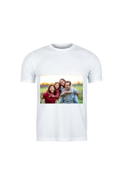 Hediye Vakti Kişiye Özel Fotoğraf Baskılı Tişört - Kendi Fotoğrafınla Beyaz U...
