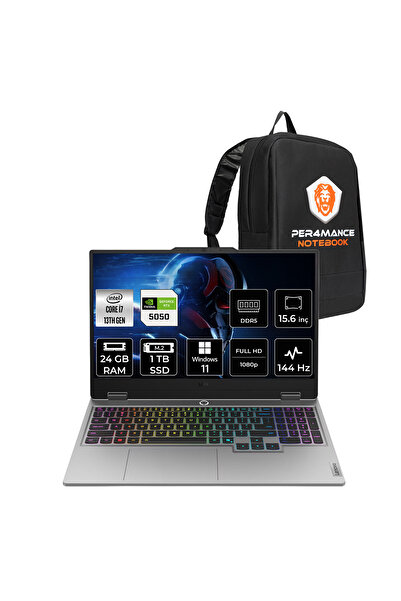 LENOVO LOQ i7 13700HX 24GB 1TB SSD RTX5050/8GB 100W 15.6" FHD 144Hz W11H Gami...